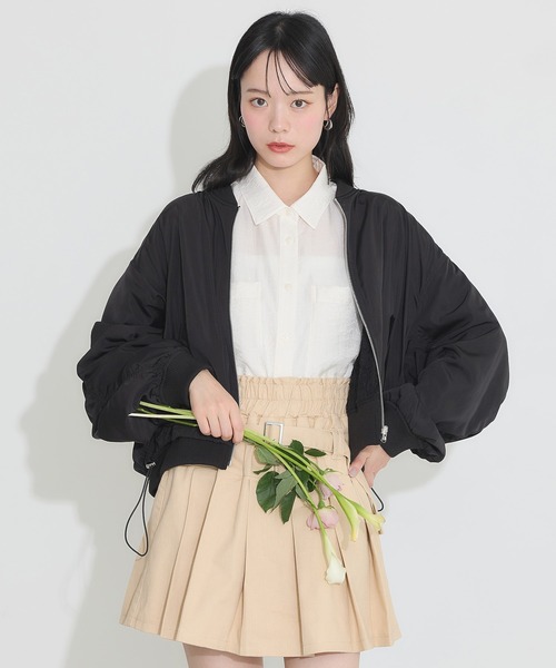 earth music&ecology（アースミュージックアンドエコロジー）の「リバーシブルMA-1（MA-1・レディース・ブラック/アイボリー/カーキ・FREE）」の22枚目の写真