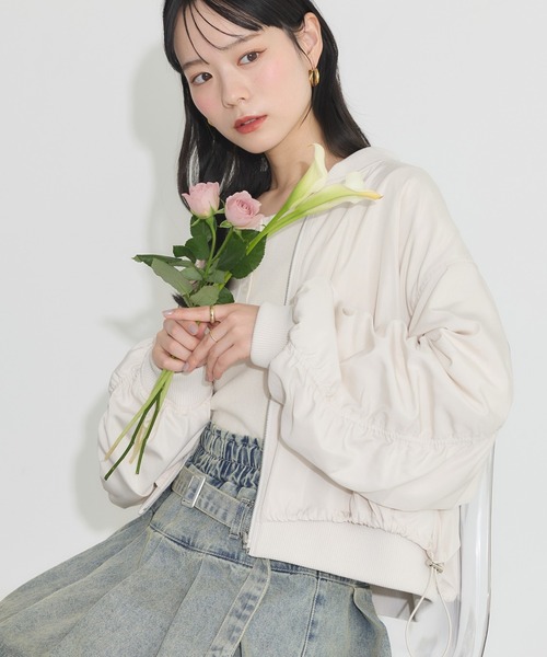 earth music&ecology（アースミュージックアンドエコロジー）の「リバーシブルMA-1（MA-1・レディース・ブラック/アイボリー/カーキ・FREE）」の7枚目の写真