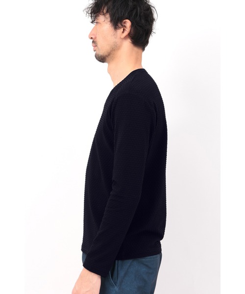 HIGH STREET（ハイストリート）の「HIGH STREET∴RIPAトライアングルモノグラム長袖Vネックカットソー（Tシャツ/カットソー・メンズ・ブラック/ホワイト・LL/L/M）」の17枚目の写真