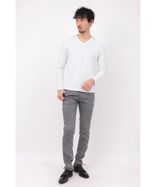 HIGH STREET（ハイストリート）の「HIGH STREET∴RIPAトライアングルモノグラム長袖Vネックカットソー（Tシャツ/カットソー・メンズ・ブラック/ホワイト・LL/L/M）」の16枚目の写真