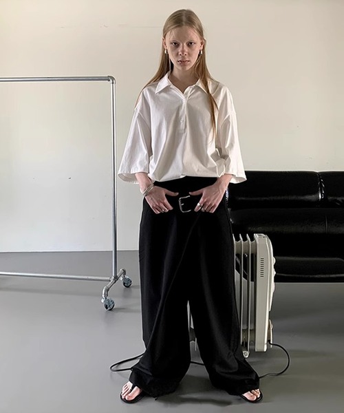 ハーフスリーブビッグポロシャツ LON25s010-ファッション通販