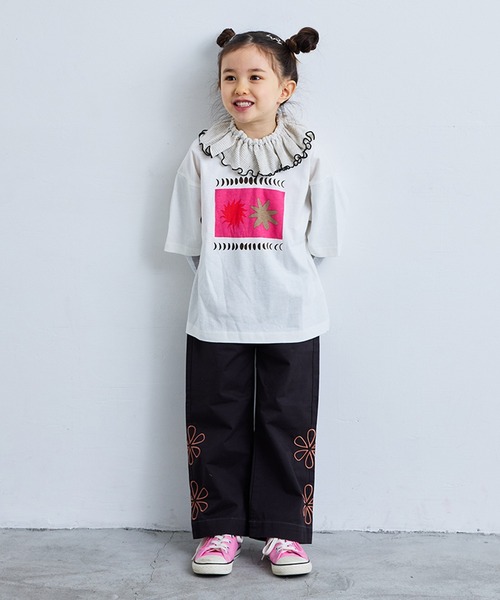 MARKEY'S（マーキーズ）の「ツイルフラワーカットバギーパンツ（チノパンツ・キッズ・チャコール/オフホワイト・100/150/140/130/120/110/90）」の12枚目の写真