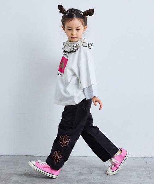 MARKEY'S（マーキーズ）の「ツイルフラワーカットバギーパンツ（チノパンツ・キッズ・チャコール/オフホワイト・100/150/140/130/120/110/90）」の11枚目の写真