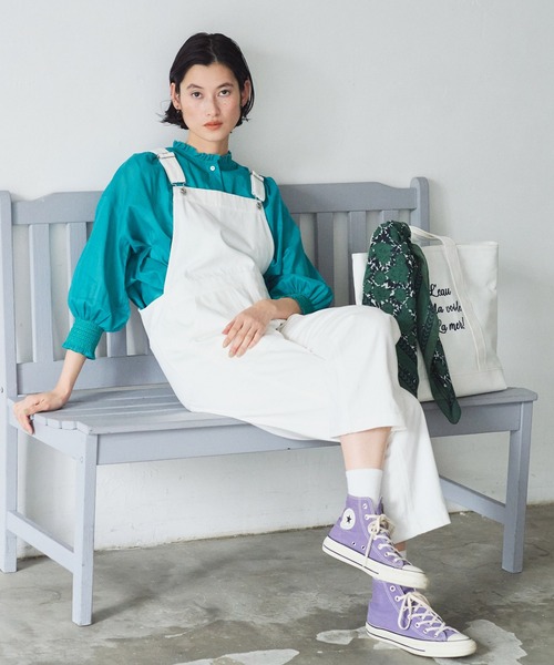 LA MARINE FRANCAISE（マリン フランセーズ）の「デニムサロペット（サロペット/オーバーオール・レディース・ブルー/ホワイト・FREE）」の8枚目の写真