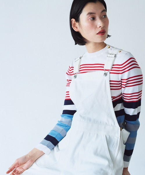 LA MARINE FRANCAISE（マリン フランセーズ）の「デニムサロペット（サロペット/オーバーオール・レディース・ブルー/ホワイト・FREE）」の7枚目の写真