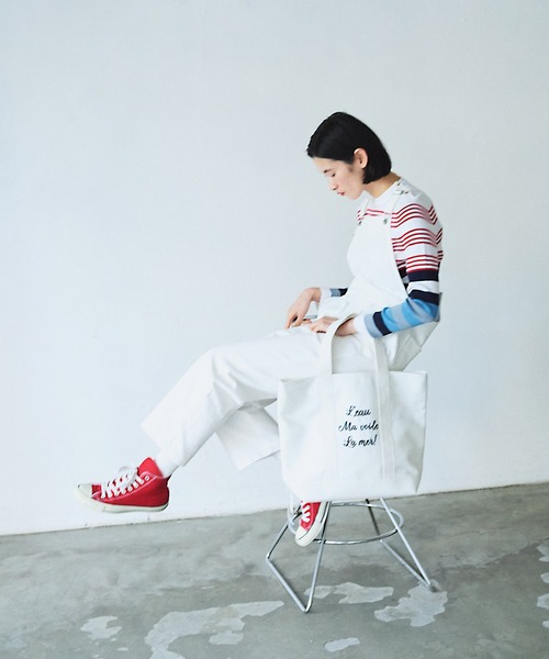 LA MARINE FRANCAISE（マリン フランセーズ）の「デニムサロペット（サロペット/オーバーオール・レディース・ブルー/ホワイト・FREE）」の6枚目の写真