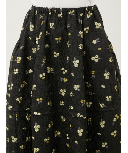 Mila Owen（ミラオーウェン）の「ジャガードウエストゴムポケットデザインフレアスカート【手洗い可能】（スカート・レディース・ホワイト/ブラック・0/1）」の7枚目の写真