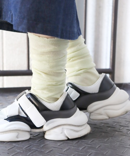 TAWARA(タワラ)の「くしゅのび エアーハイソックス1P(ソックス/靴下・レディース・ミント/コーラル/グレー/ライトグレー・S)」の3枚目の写真