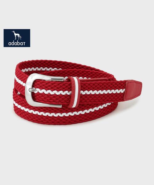 adabat（アダバット）の「【新レーベル ADABAT NAVY】ラインメッシュベルト（ベルト・レディース・ネイビー/ホワイト/レッド系1・00）」の3枚目の写真