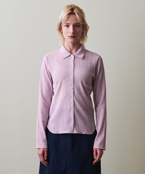 Steven Alan（スティーブンアラン）の「＜Steven Alan＞クレープ シャツ（カーディガン/ボレロ・レディース・ホワイト/ネイビー/ライトピンク・FREE）」の7枚目の写真