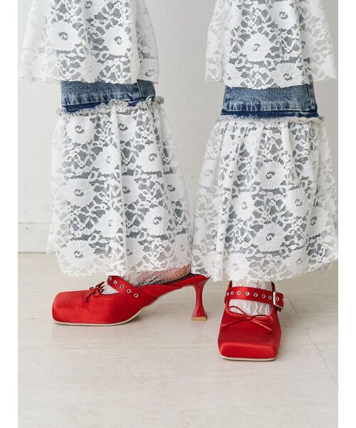 jouetie（ジュエティ）の「カラーサテンバレエパンプス バレエシューズ バレエコア（パンプス・レディース・シルバー/レッド/ブラック・SMALL/MEDIUM）」の5枚目の写真