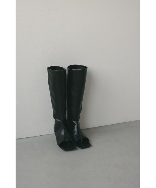 STYLEMIXER(スタイルミキサー)の「トングロングブーツ(ブーツ・レディース・ベージュ/ブラック・SMALL/MEDIUM/LARGE/LL)」の4枚目の写真