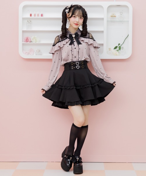 ROJITA（ロジータ）の「ハートフロッキーフリルブラウス（シャツ/ブラウス・レディース・ピンク/ホワイト/パープル・FREE）」の10枚目の写真