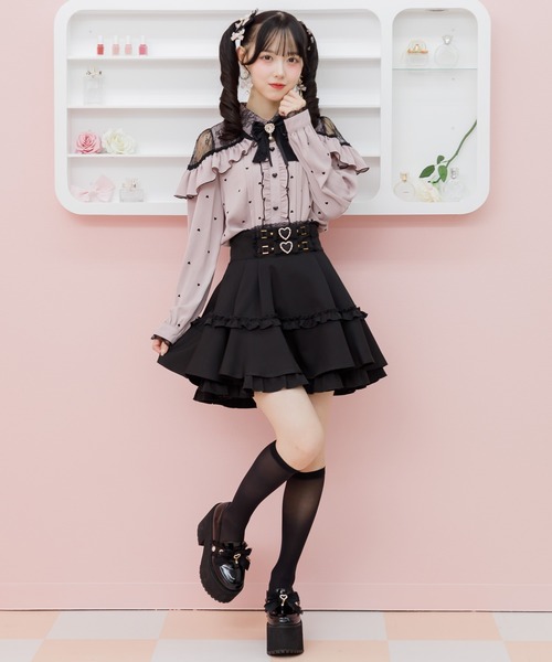 ROJITA（ロジータ）の「ハートフロッキーフリルブラウス（シャツ/ブラウス・レディース・ピンク/ホワイト/パープル・FREE）」の11枚目の写真