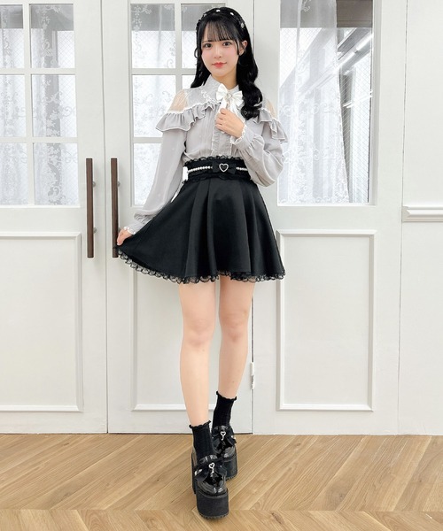 ROJITA（ロジータ）の「ハートフロッキーフリルブラウス（シャツ/ブラウス・レディース・ピンク/ホワイト/パープル・FREE）」の12枚目の写真