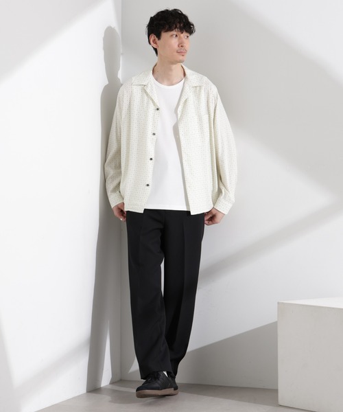 ナノユニバース播州織　ネイビー長袖シャツ #ofuji412 セール】｢N shirt｣Anti Soaked(R) 汗染み防止セミワイドカラー