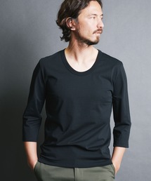 SUPIMA CTN BASIC U/N 3/4 SL:スーピマコットン ベーシック Uネック 7分袖 TEE