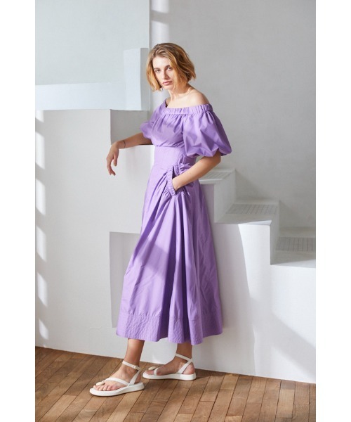 a 【美品】Estella.K エステラケー オフショルタイプライター Josie Long Dress オフショルタイプライターライクドレス