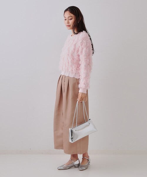 OPAQUE.CLIP(オペークドットクリップ)の「オイル調合皮ワイドデザインバッグ(ショルダーバッグ・レディース・ブラック/シルバー・00)」の4枚目の写真