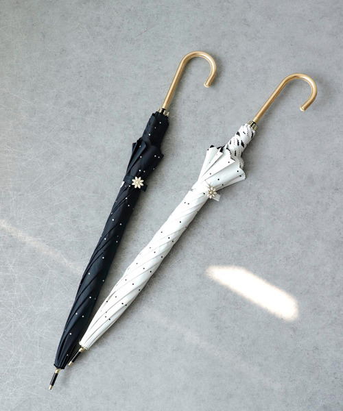 Three Four Time（ｽﾘｰﾌｫｰﾀｲﾑ）の「【Wpc.】DOT FLOWER PINT晴雨兼用長傘　　　＠（長傘・レディース・ブラック/オフホワイト・FREE）」の16枚目の写真