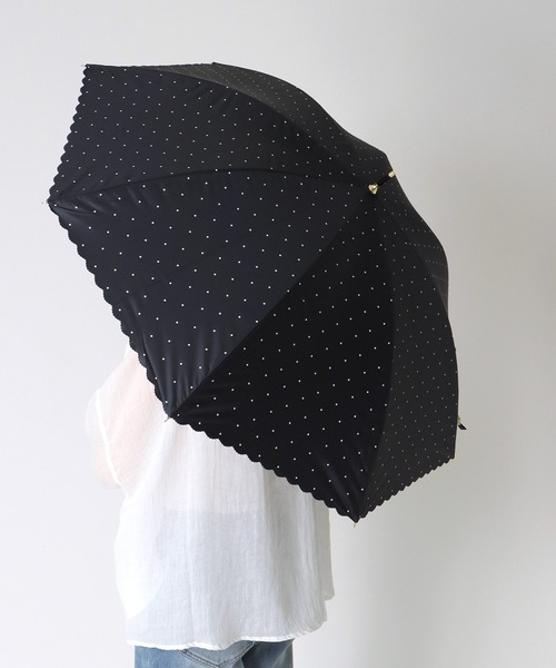 Three Four Time（ｽﾘｰﾌｫｰﾀｲﾑ）の「【Wpc.】DOT FLOWER PINT晴雨兼用長傘　　　＠（長傘・レディース・ブラック/オフホワイト・FREE）」の19枚目の写真