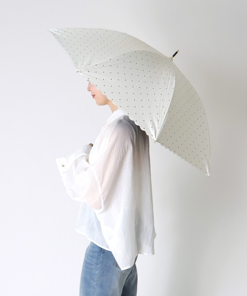 Three Four Time（ｽﾘｰﾌｫｰﾀｲﾑ）の「【Wpc.】DOT FLOWER PINT晴雨兼用長傘　　　＠（長傘・レディース・ブラック/オフホワイト・FREE）」の20枚目の写真