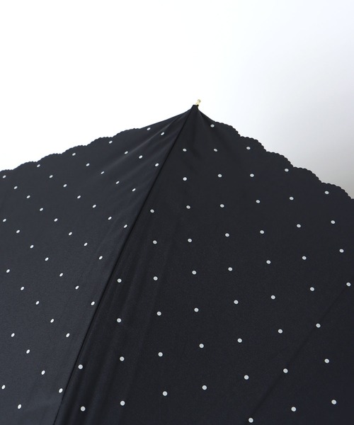 Three Four Time（ｽﾘｰﾌｫｰﾀｲﾑ）の「【Wpc.】DOT FLOWER PINT晴雨兼用長傘　　　＠（長傘・レディース・ブラック/オフホワイト・FREE）」の4枚目の写真