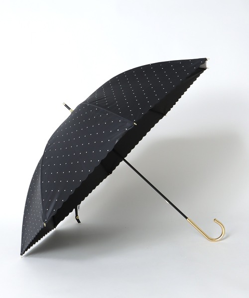 Three Four Time（ｽﾘｰﾌｫｰﾀｲﾑ）の「【Wpc.】DOT FLOWER PINT晴雨兼用長傘　　　＠（長傘・レディース・ブラック/オフホワイト・FREE）」の3枚目の写真