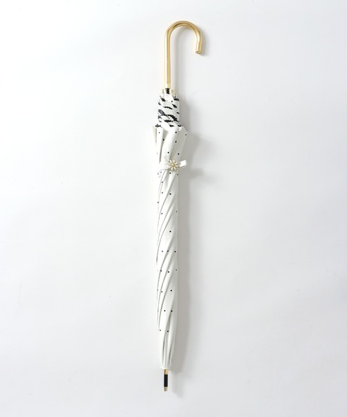 Three Four Time（ｽﾘｰﾌｫｰﾀｲﾑ）の「【Wpc.】DOT FLOWER PINT晴雨兼用長傘　　　＠（長傘・レディース・ブラック/オフホワイト・FREE）」の9枚目の写真