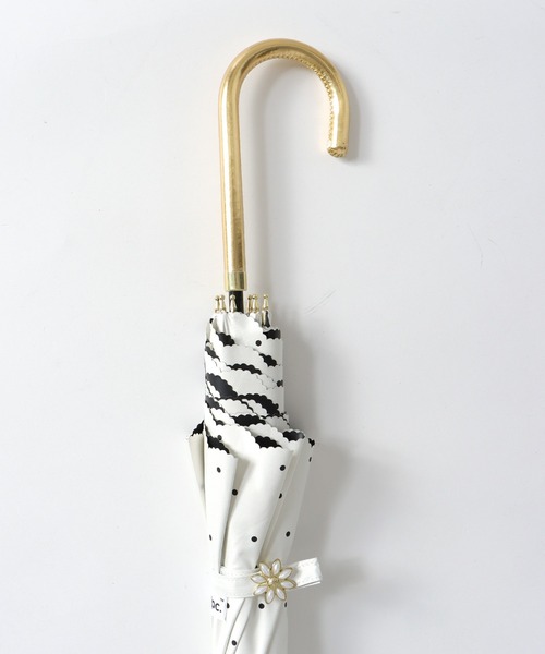 Three Four Time（ｽﾘｰﾌｫｰﾀｲﾑ）の「【Wpc.】DOT FLOWER PINT晴雨兼用長傘　　　＠（長傘・レディース・ブラック/オフホワイト・FREE）」の10枚目の写真