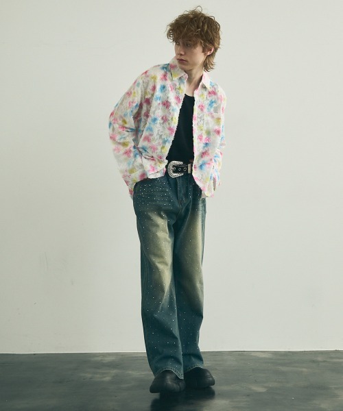 Shoowtime(ショウタイム)の「Painting Design Long Sleeve Sheer Shirt / ペインティングデザインロングスリーブシアーシャツ(シャツ/ブラウス・メンズ・ホワイト系その他2/ホワイト系その他・MEDIUM/LARGE/X-LARGE)」の13枚目の写真