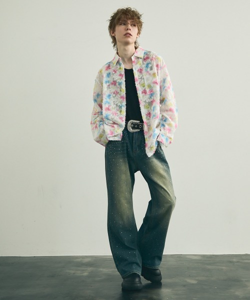 Shoowtime(ショウタイム)の「Painting Design Long Sleeve Sheer Shirt / ペインティングデザインロングスリーブシアーシャツ(シャツ/ブラウス・メンズ・ホワイト系その他2/ホワイト系その他・MEDIUM/LARGE/X-LARGE)」の14枚目の写真