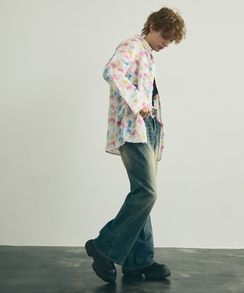 Shoowtime(ショウタイム)の「Painting Design Long Sleeve Sheer Shirt / ペインティングデザインロングスリーブシアーシャツ(シャツ/ブラウス・メンズ・ホワイト系その他2/ホワイト系その他・MEDIUM/LARGE/X-LARGE)」の16枚目の写真