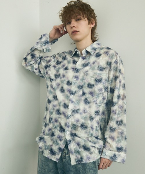 Shoowtime(ショウタイム)の「Painting Design Long Sleeve Sheer Shirt / ペインティングデザインロングスリーブシアーシャツ(シャツ/ブラウス・メンズ・ホワイト系その他2/ホワイト系その他・MEDIUM/LARGE/X-LARGE)」の21枚目の写真