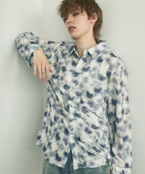 Shoowtime(ショウタイム)の「Painting Design Long Sleeve Sheer Shirt / ペインティングデザインロングスリーブシアーシャツ(シャツ/ブラウス・メンズ・ホワイト系その他2/ホワイト系その他・MEDIUM/LARGE/X-LARGE)」の22枚目の写真