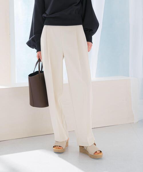 URBAN RESEARCH ROSSO WOMEN（アーバンリサーチ　ロッソ）の「『WEB/一部店舗限定』『撥水』センタープレスイージーパンツ（その他パンツ・レディース・オフホワイト/ブラック・38/36）」の9枚目の写真