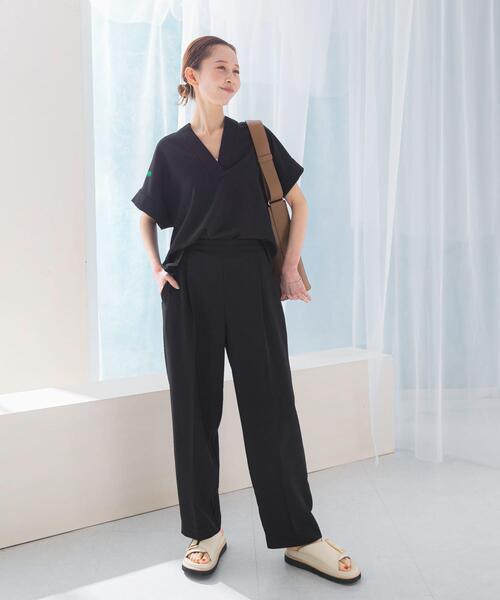 URBAN RESEARCH ROSSO WOMEN（アーバンリサーチ　ロッソ）の「『WEB/一部店舗限定』『撥水』センタープレスイージーパンツ（その他パンツ・レディース・オフホワイト/ブラック・38/36）」の20枚目の写真