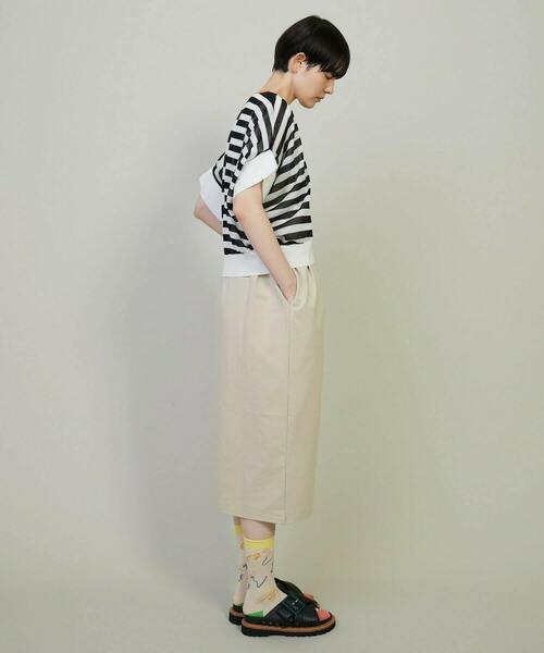 FRAPBOIS（フラボア）の「シアーボーダー ワンピース（ワンピース・レディース・ブラック/ベージュ・1）」の8枚目の写真