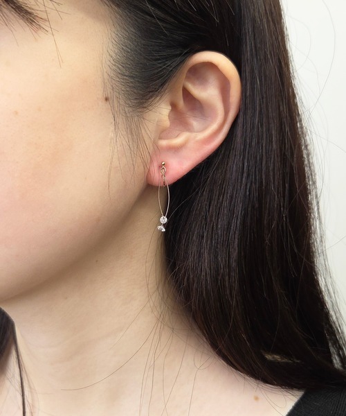 CALIN STANDARD(カリンスタンダード)の「◆金属アレルギー対応◆◆made in japan◆【痛くない】【落ちにくい】【ストレスフリーな着け心地】スウィングキュービックジルコニア ループフィットイヤリング(イヤリング・レディース・ゴールド/ピンクゴールド/シルバー・FREE)」の12枚目の写真