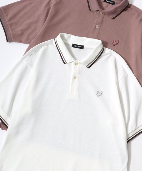 LYLE&SCOTT（ライルアンドスコット）の「Lyle＆Scott/ライル＆スコット リブライン ワンポイントロゴ刺繍 無地 ポロシャツ レディース メンズ（ポロシャツ・メンズ・マスタード/カーキ/ピンク系その他/ネイビー/オフホワイト/ブラック・LL/L/M）」の2枚目の写真