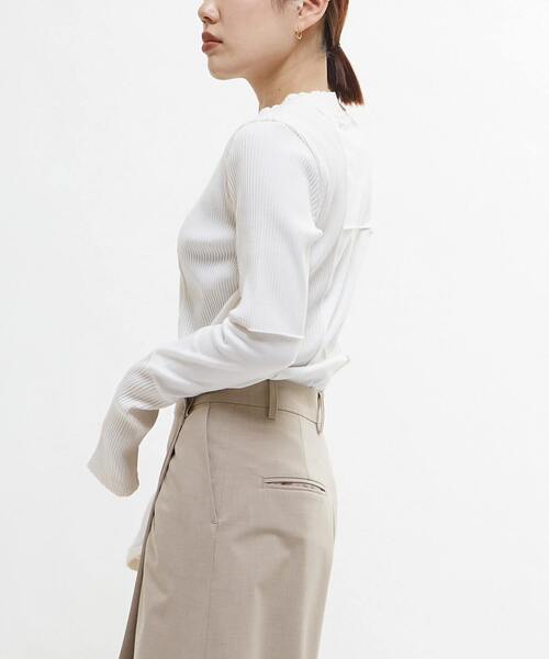 CONVERSE TOKYO（コンバーストウキョウ）の「【HL】PATCHWORK RIB TOPS（Tシャツ/カットソー・レディース・ブラック/ブルー/ブラック系その他/ピンク/ホワイト・FREE）」の2枚目の写真