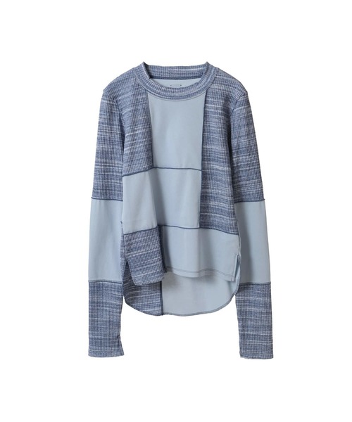 CONVERSE TOKYO（コンバーストウキョウ）の「【HL】PATCHWORK RIB TOPS（Tシャツ/カットソー・レディース・ブラック/ブルー/ブラック系その他/ピンク/ホワイト・FREE）」の10枚目の写真