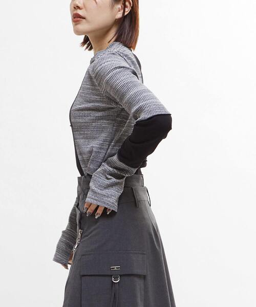 CONVERSE TOKYO（コンバーストウキョウ）の「【HL】PATCHWORK RIB TOPS（Tシャツ/カットソー・レディース・ブラック/ブルー/ブラック系その他/ピンク/ホワイト・FREE）」の15枚目の写真