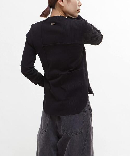 CONVERSE TOKYO（コンバーストウキョウ）の「【HL】PATCHWORK RIB TOPS（Tシャツ/カットソー・レディース・ブラック/ブルー/ブラック系その他/ピンク/ホワイト・FREE）」の18枚目の写真