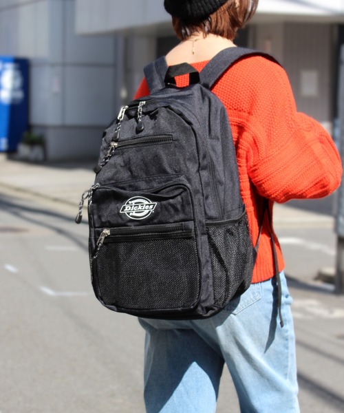 Dickies（ディッキーズ）の「【Dickies】ディッキーズ CLASSIC SQUARE POCKET BACK PACK クラシック スクエア ポケット バックパック 14846700（バックパック/リュック・レディース・ブラック×レッド/ブラック・FREE）」の8枚目の写真