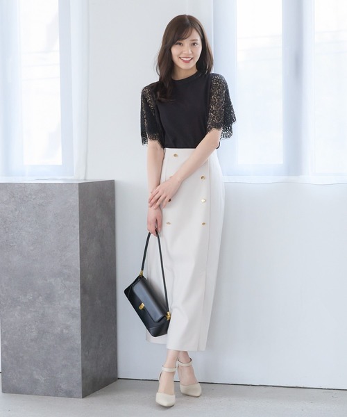 Andemiu(アンデミュウ)の「ソデレースブラウス325568(シャツ/ブラウス・レディース・ブラック/ネイビー/オフホワイト/ブルー・FREE)」の5枚目の写真