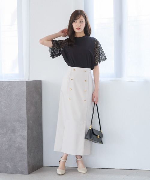 Andemiu(アンデミュウ)の「ソデレースブラウス325568(シャツ/ブラウス・レディース・ブラック/ネイビー/オフホワイト/ブルー・FREE)」の6枚目の写真