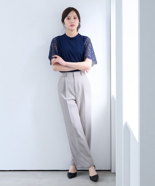 Andemiu(アンデミュウ)の「ソデレースブラウス325568(シャツ/ブラウス・レディース・ブラック/ネイビー/オフホワイト/ブルー・FREE)」の10枚目の写真