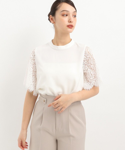 Andemiu(アンデミュウ)の「ソデレースブラウス325568(シャツ/ブラウス・レディース・ブラック/ネイビー/オフホワイト/ブルー・FREE)」の20枚目の写真