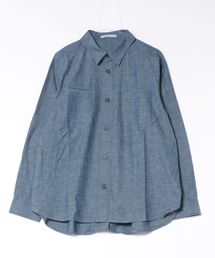 aunt lily（アントリリー）の「CANCLINI ダンガリー マリンシャツ｜綿100％ 高級素材 羽織り インディゴ 大人カジュアル ワークシャツ（シャツ/ブラウス）」